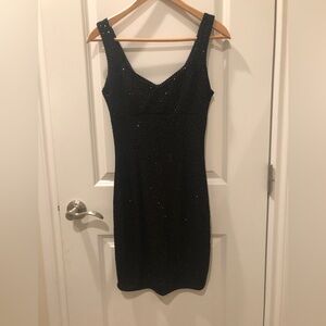 MYSTIC size Medium sequined tight little black dress